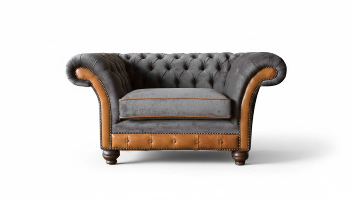 Diseño de silla Chesterfield Sofá Tela Asientos tapizados Sofá Orejero