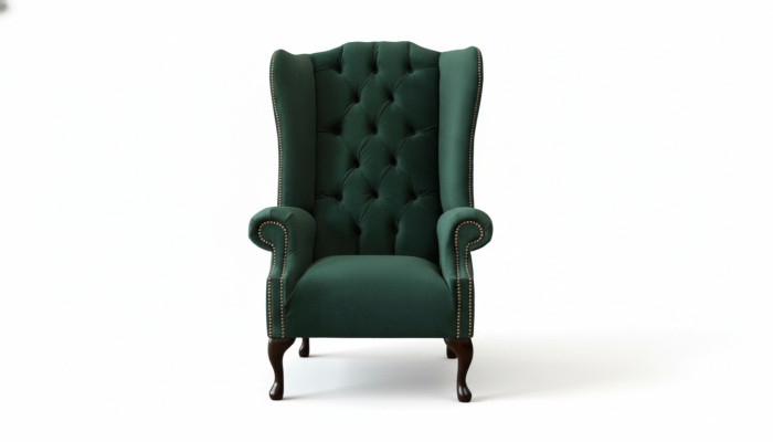 Chesterfield Design Sessel Tapizado de lujo en tela Sofá Sillón de orejas.