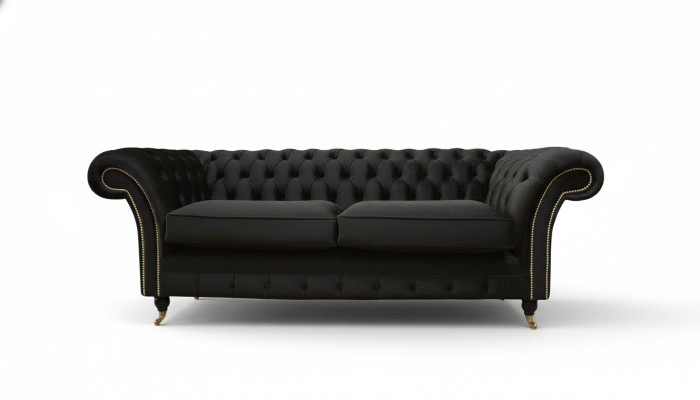 Sofá Chesterfield de 3 plazas Tapizado de lujo en textil Sofás Sofás