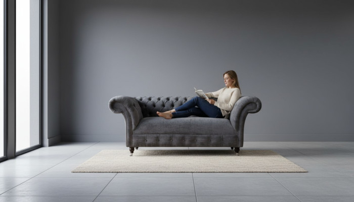 Sofá Chesterfield de 2 plazas de tela tapizada Diseño de sofás de lujo en textil