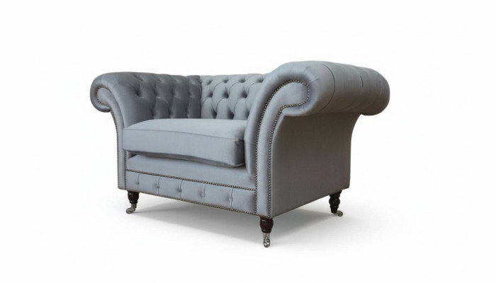 Sillón Chesterfield de tela sofá tela sofás sofás sofás lounge gris