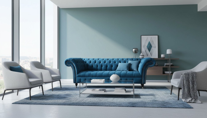 Sofá Chesterfield de tres plazas Sofás de diseño Sofás de tela