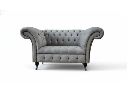 Sillón Chesterfield de tela diseño de sala de estar diseño de tapicería textil diseño de lujo.