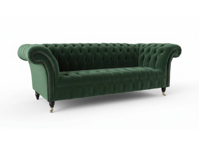 Sofá de diseño 3 plazas, sofá tapizado Chesterfield de sala de estar de tela