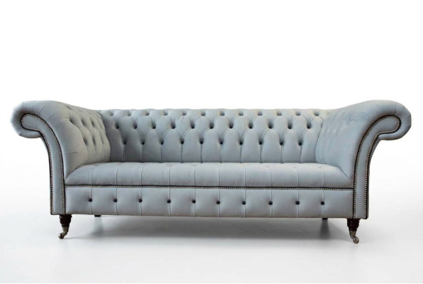 Sofá 3 plazas de lujo Chesterfield Sofás de cuero Sofá de diseñador Nuevo
