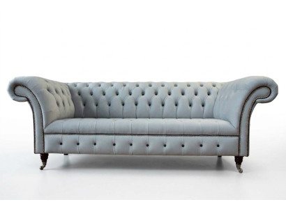 Sofá 3 plazas de lujo Chesterfield Sofás de cuero Sofá de diseñador Nuevo