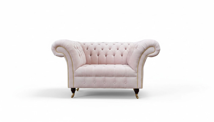 Silla tapizada Sofá de tela Chesterfield Sofás de una plaza Monoplaza Rosa