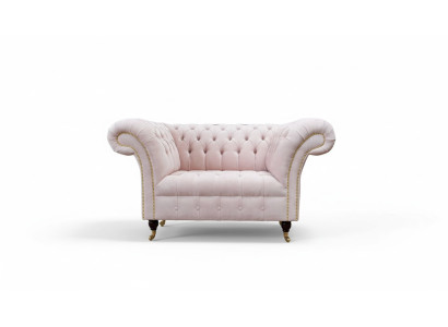 Silla tapizada Sofá de tela Chesterfield Sofás de una plaza Monoplaza Rosa