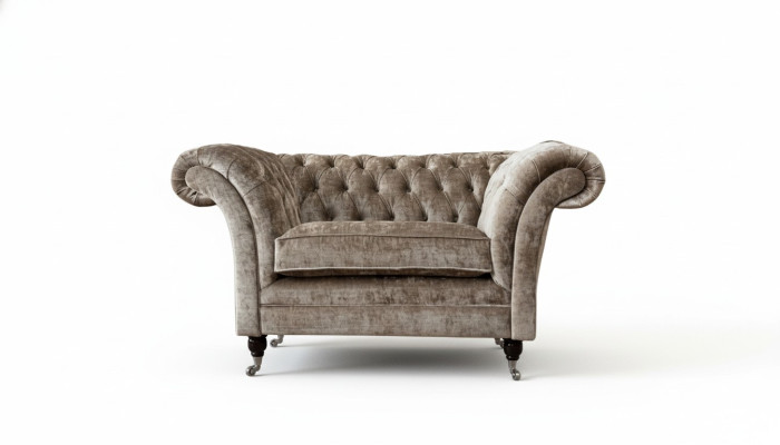 Diseño de sillón Chesterfield de 1 plaza, sofás de tela de lujo.