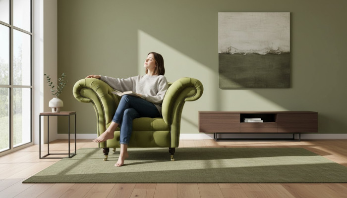 Chesterfield Diseño Sillón Sofá Tapizado Lujo Textil Sofá Individual