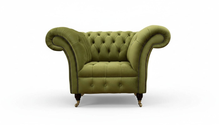 Chesterfield Diseño Sillón Sofá Tapizado Lujo Textil Sofá Individual