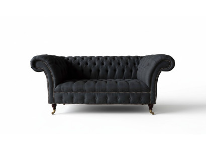 Diseño Chesterfield Sofá de tela de 2 plazas 