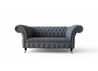 Muebles de oficina Chesterfield en inglés, sofá, sillón, 2 asientos, tela.