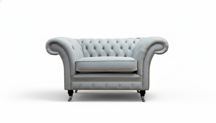 Silla Tapizado Sofá Tela Sofá Chesterfield 1 Plaza Individual Gris