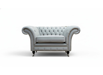 Silla Tapizado Sofá Tela Sofá Chesterfield 1 Plaza Individual Gris