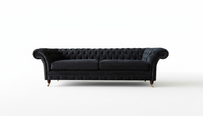 Sofá de diseño 4 plazas tapizado lujo clásico textil sofás Chesterfield.