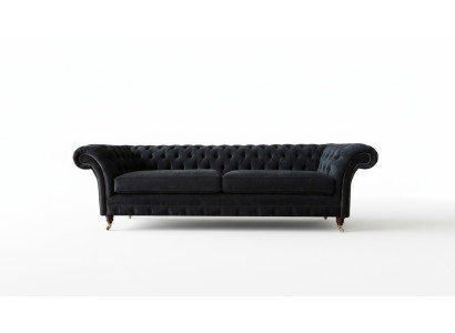 Sofá de diseño 4 plazas tapizado lujo clásico textil sofás Chesterfield.