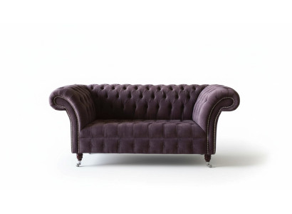 Sofá Chesterfield diseño Lila tapizado textil de dos plazas nuevo.