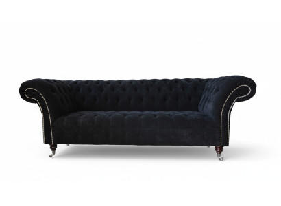 Diseño Sofá Cama Cojín 3 Plazas Sofás Azul Sofás Asiento Tela Nuevo