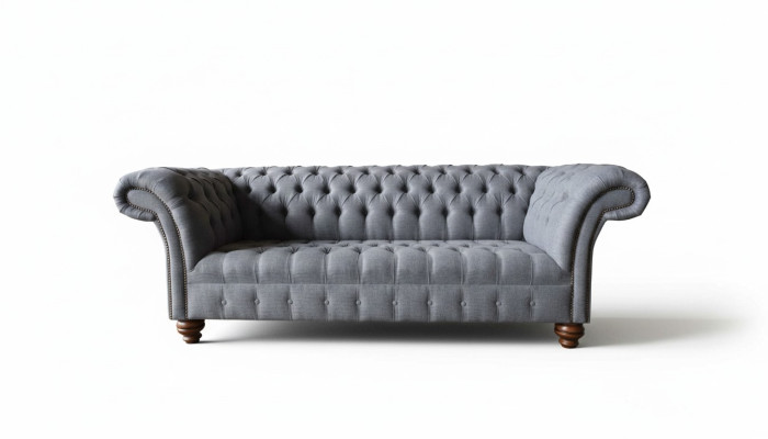 Chesterfield sofá de tela de 3 plazas acolchado nuevo.