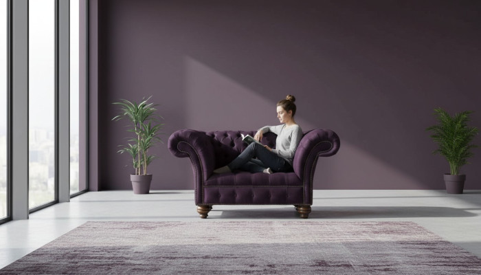 Diseño Chesterfield Tela Sofá Sillón 1.5 Plazas Sofás Acolchados Salón