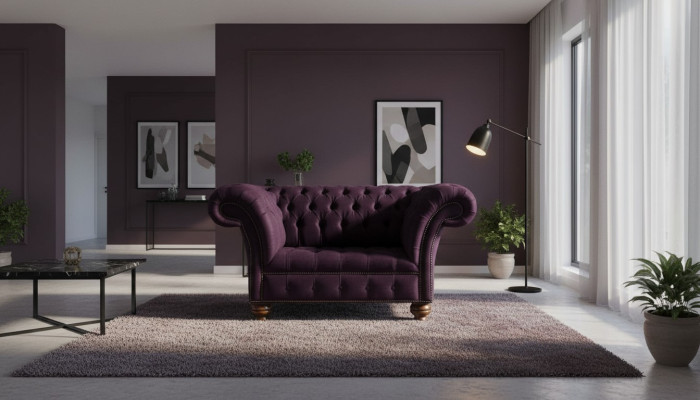 Diseño Chesterfield Tela Sofá Sillón 1.5 Plazas Sofás Acolchados Salón