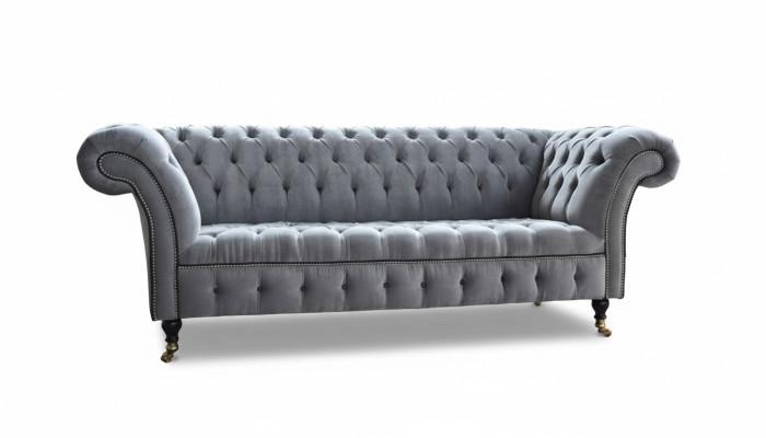 Chesterfield sofá de 3 plazas Asiento Textil Tela Sofás Sofá Acolchado