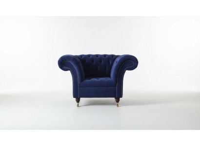 Chesterfield - Sillón de tela, sofá de 1 plaza, diseño de tapicería de lujo y moderno.