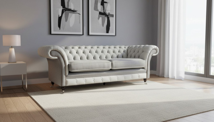 Sofá 3 plazas de cuero Muebles Sofás Tela Gris Sofá Tapizado Tres plazas Nuevo
