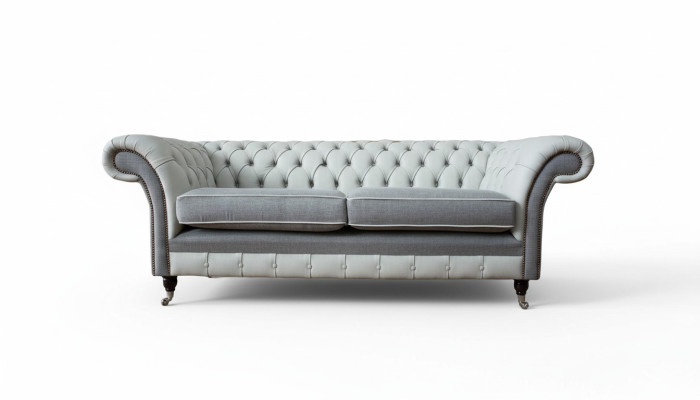 Sofá 3 plazas de cuero Muebles Sofás Tela Gris Sofá Tapizado Tres plazas Nuevo