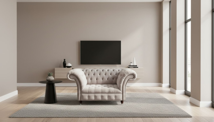 Chesterfield tela tapizada sillón 1 plaza sofás de diseño de lujo sofás de tela
