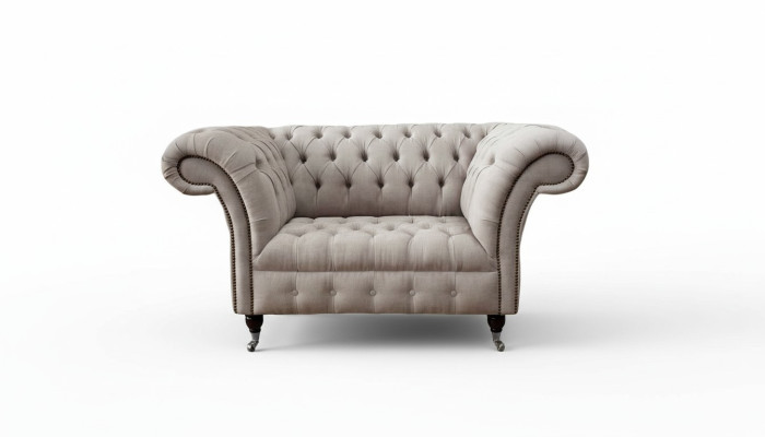 Chesterfield tela tapizada sillón 1 plaza sofás de diseño de lujo sofás de tela