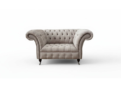 Chesterfield tela tapizada sillón 1 plaza sofás de diseño de lujo sofás de tela