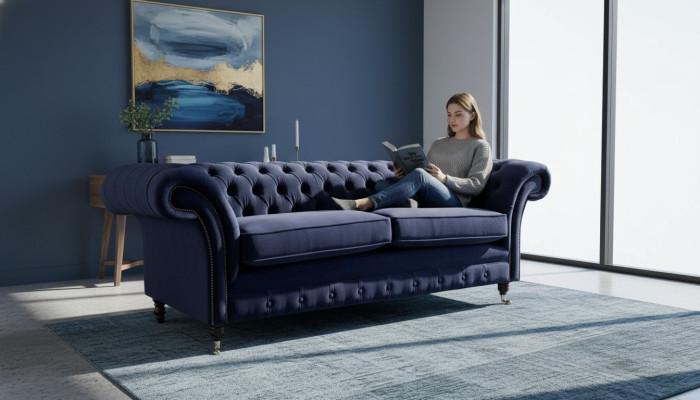 Chesterfield sofá de 3 plazas tapizado diseño sofá 3 plazas muebles
