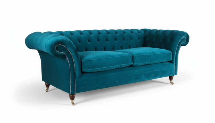 Sofá de diseñador de 3 plazas Chesterfield Sofá tapizado Sofás de diseño Sofá de asiento