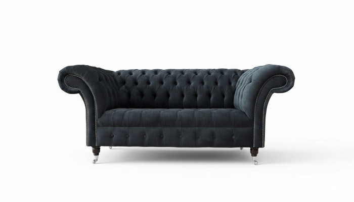 Sofá de 2 plazas diseño Chesterfield asiento de lujo de tela acolchado nuevo
