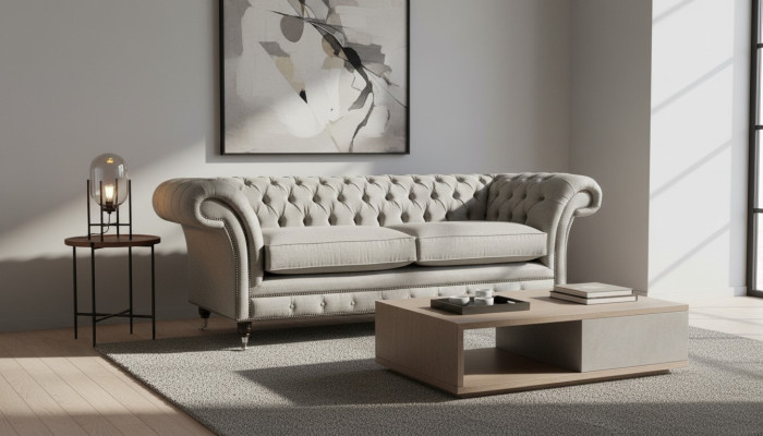 Inglés Chesterfield Sofá Sofá Muebles de oficina de tres plazas de terciopelo marrón de 230 cm