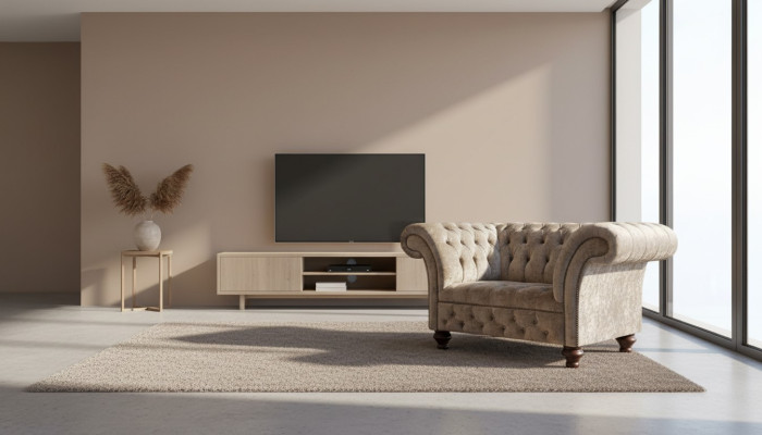 Chesterfield sillón sofá de 1 plaza tela tapicería nuevo