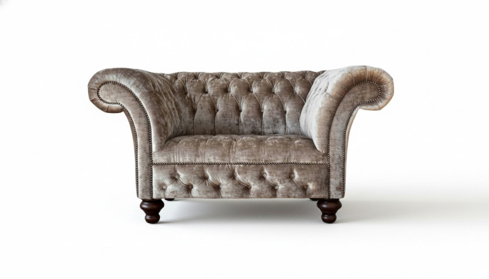 Chesterfield sillón sofá de 1 plaza tela tapicería nuevo