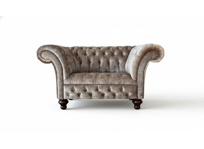 Chesterfield sillón sofá de 1 plaza tela tapicería nuevo