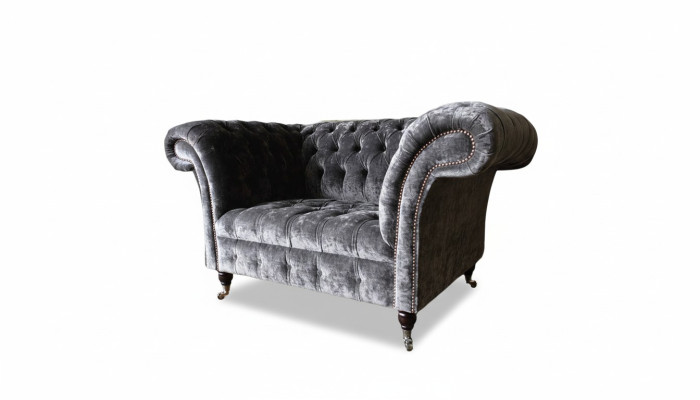 Diseño Chesterfield Tela Sofá Sillón 1.5 Plazas Salón Acolchado Nuevo