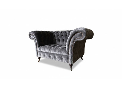 Diseño Chesterfield Tela Sofá Sillón 1.5 Plazas Salón Acolchado Nuevo