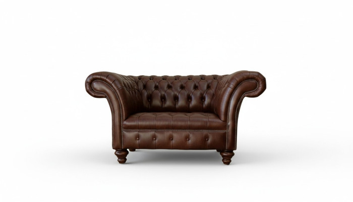 Sofá Chesterfield de sala de estar Sofás Sofá Tapizado de Cuero Moderno de 1,5 plazas
