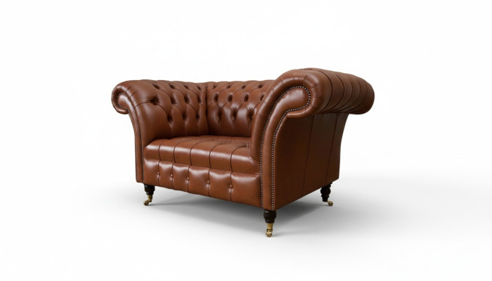 Chesterfield Design Tela Sofá Butaca de 1.5 plazas Sofás Tapizados Lounge