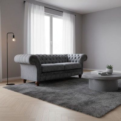 Chesterfield 3 plazas Sofá tapizado de tela Sofá nuevo