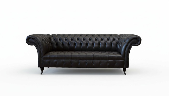 Chesterfield Diseño Luxus Sofá Tapizado Moderno Sillón Asiento de Cuero Sofá de Cuero