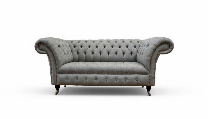Chesterfield Sofá de dos plazas Tapizado Textil Sofá de tela Lujo