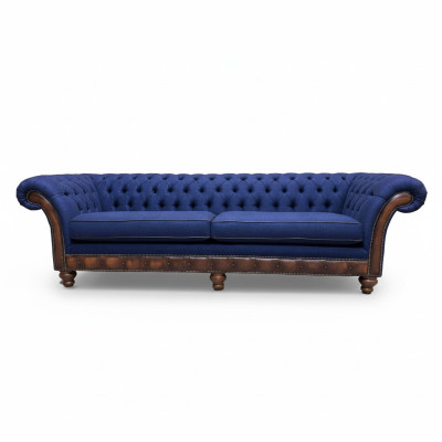 Sofá Moderno Chesterfield de 4 Plazas Sofás de Lujo Sofá de Tela para la Sala de Estar Sofá Nuevo