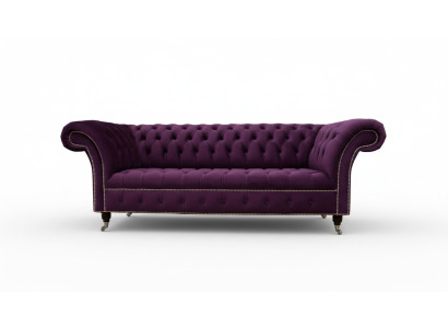 Sofá Chesterfield lila de 3 plazas Chesterfield Sofá de diseñador de tela