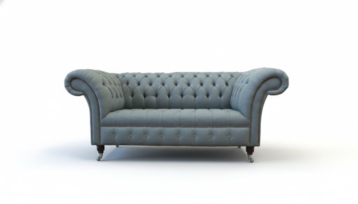 Chesterfield mobiliario de oficina sofá sofá de dos plazas textil gris